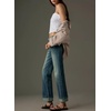 image:imageSidefeel Womens Wide Leg Cuffed Jeans High Waisted Baggy Stretchy Denim Pants with PocketsReal Teal