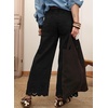 image:imageSidefeel Womens Wide Leg Embroidered Jeans High Waisted Stretchy Straight Leg Loose Fit Ankle Denim PantsBlack