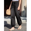image:imageSidefeel Womens Wide Leg Jeans High Waisted Drawstring Baggy Stretchy Trendy Harem Loose Ankle Denim PantsBlack