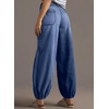 image:imageSidefeel Womens Wide Leg Jeans High Waisted Drawstring Baggy Stretchy Trendy Harem Loose Ankle Denim PantsBlue