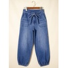 image:imageSidefeel Womens Wide Leg Jeans High Waisted Drawstring Baggy Stretchy Trendy Harem Loose Ankle Denim PantsBlue