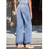image:imageSidefeel Womens Wide Leg Jeans High Waisted Drawstring Baggy Stretchy Trendy Harem Loose Ankle Denim PantsIceland Blue