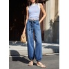image:imageSidefeel Womens Wide Leg Jeans High Waisted Drawstring Baggy Stretchy Trendy Harem Loose Ankle Denim PantsLight Blue