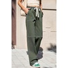 image:imageSidefeel Womens Wide Leg Jeans High Waisted Elastic Stretchy Straight Leg Trendy Drawstring Baggy Pull On Denim PantsGreen