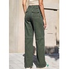 image:imageSidefeel Womens Wide Leg Jeans High Waisted Elastic Stretchy Straight Leg Trendy Drawstring Baggy Pull On Denim PantsGreen
