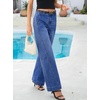 image:imageSidefeel Womens Wide Leg Jeans High Waisted Stretchy Baggy Side Seam Denim Pants with Slanted PocketsBlue