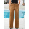 image:imageSidefeel Womens Wide Leg Jeans High Waisted Stretchy Baggy Side Seam Denim Pants with Slanted PocketsBrown