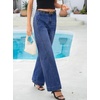 image:imageSidefeel Womens Wide Leg Jeans High Waisted Stretchy Baggy Side Seam Denim Pants with Slanted PocketsDark Blue