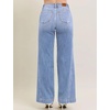 image:imageSidefeel Womens Wide Leg Jeans High Waisted Stretchy Baggy Side Seam Denim Pants with Slanted PocketsSky Blue