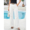image:imageSidefeel Womens Wide Leg Jeans High Waisted Stretchy Baggy Side Seam Denim Pants with Slanted PocketsWhite