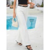 image:imageSidefeel Womens Wide Leg Jeans High Waisted Stretchy Baggy Side Seam Denim Pants with Slanted PocketsWhite
