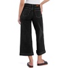 image:imageSidefeel Womens Wide Leg Jeans High Waisted Stretchy Cropped Ankle Capri Rolled Hem Denim PantsBlack