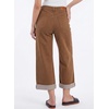 image:imageSidefeel Womens Wide Leg Jeans High Waisted Stretchy Cropped Ankle Capri Rolled Hem Denim PantsBrown