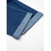 image:imageSidefeel Womens Wide Leg Jeans High Waisted Stretchy Cropped Ankle Capri Rolled Hem Denim PantsDark Blue
