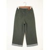 image:imageSidefeel Womens Wide Leg Jeans High Waisted Stretchy Cropped Ankle Capri Rolled Hem Denim PantsGreen