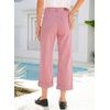 image:imageSidefeel Womens Wide Leg Jeans High Waisted Stretchy Cropped Ankle Capri Rolled Hem Denim PantsPink