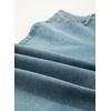 image:imageSidefeel Womens Wide Leg Jeans High Waisted Stretchy Cropped Ankle Capri Rolled Hem Denim PantsVintage Blue