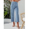 image:imageSidefeel Womens Wide Leg Jeans High Waisted Stretchy Straight Leg Jeans Buttoned Loose Denim Pants with Pocket Sky Blue Size 6 Long