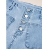 image:imageSidefeel Womens Wide Leg Jeans High Waisted Stretchy Straight Leg Jeans Buttoned Loose Denim Pants with Pocket Sky Blue Size 6 Long