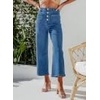 image:imageSidefeel Womens Wide Leg Jeans High Waisted Zimbaplatinum Stretchy Straight Leg Jeans Buttoned Loose Denim Pants with PocketRoyal Blue