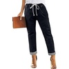 image:imageSidefeel Womens High Waist Jeans Classic Tapered Joggers JeansBlack