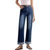 image:imageSidefeel Womens Wide Leg Cuffed Jeans High Waisted Baggy Stretchy Denim Pants with PocketsBluing
