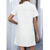 image:imageSidefeel Denim Dress for Women Casual Short Sleeve Collared Button Down Jean Dress Trendy A Line Summer Shirt DressCream White