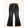 image:imageSidefeel Flare Jeans for Women High Waisted Stretchy Bell Bottoms Wide Leg Side Seam Denim PantsBlack
