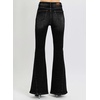 image:imageSidefeel Flare Jeans for Women High Waisted Stretchy Bell Bottoms Wide Leg Side Seam Denim PantsBlack