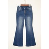 image:imageSidefeel Flare Jeans for Women High Waisted Stretchy Bell Bottoms Wide Leg Side Seam Denim PantsBlue