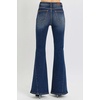 image:imageSidefeel Flare Jeans for Women High Waisted Stretchy Bell Bottoms Wide Leg Side Seam Denim PantsDark Blue