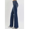 image:imageSidefeel Flare Jeans for Women High Waisted Stretchy Bell Bottoms Wide Leg Side Seam Denim PantsDark Blue