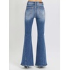 image:imageSidefeel Flare Jeans for Women High Waisted Stretchy Bell Bottoms Wide Leg Side Seam Denim PantsLight Blue