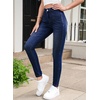 image:imageSidefeel Jeggings for Women High Waisted Tummy Control Skinny Jeans Stretchy Butt Lifting Knit Denim PantsDark Blue