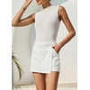 image:imageSidefeel Skorts Skirts for Women Denim Mini Skirt Casual Summer High Waisted Jean Shorts StretchyWhite