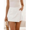 image:imageSidefeel Skorts Skirts for Women Denim Mini Skirt Casual Summer High Waisted Jean Shorts StretchyWhite