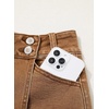 image:imageSidefeel Skorts for Woman Casual High Waisted Stretchy Jean Shorts Trendy Asymmetrical Summer Denim Mini Skirts with PocketsBrown