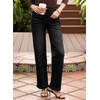 image:imageSidefeel Wide Leg Jeans for Women High Waisted Stretchy Jeans Straight Leg Trendy Patchwork Denim Pants with Oversized FitBlack