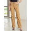 image:imageSidefeel Wide Leg Jeans for Women High Waisted Stretchy Jeans Straight Leg Trendy Patchwork Denim Pants with Oversized FitKhaki