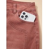 image:imageSidefeel Wide Leg Jeans for Women High Waisted Stretchy Jeans Straight Leg Trendy Patchwork Denim Pants with Oversized FitMineral Red