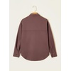 image:imageSidefeel Women Denim Shirts Oversized Long Sleeve Button Down Blouse V Neck Casual Top ShacketsBrown