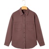 image:imageSidefeel Women Denim Shirts Oversized Long Sleeve Button Down Blouse V Neck Casual Top ShacketsBrown
