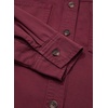 image:imageSidefeel Women Denim Shirts Oversized Long Sleeve Button Down Blouse V Neck Casual Top ShacketsBurgundy