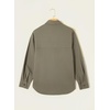 image:imageSidefeel Women Denim Shirts Oversized Long Sleeve Button Down Blouse V Neck Casual Top ShacketsGreen