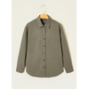 image:imageSidefeel Women Denim Shirts Oversized Long Sleeve Button Down Blouse V Neck Casual Top ShacketsGreen