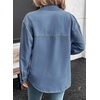 image:imageSidefeel Women Denim Shirts Oversized Long Sleeve Button Down Blouse V Neck Casual Top ShacketsLight Blue