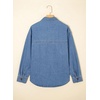 image:imageSidefeel Women Denim Shirts Oversized Long Sleeve Button Down Blouse V Neck Casual Top ShacketsLight Blue
