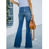 image:imageSidefeel Women Destroyed Raw Hem Washed Jeans Distressed Slim Fit Denim PantsJ Blue