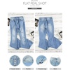 image:imageSidefeel Women Destroyed Raw Hem Washed Jeans Distressed Slim Fit Denim PantsLight Blue
