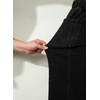 image:imageSidefeel Womens Baggy Wide Leg Jeans Elastic Waist Drawstring Front Seam Ankle High Waisted Barrel JeansBlack